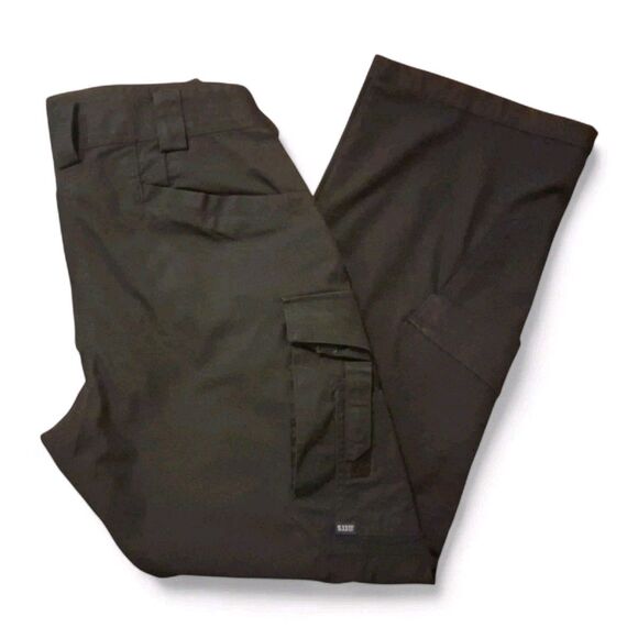 5.11 Tactical Black Pants Size 14 Cargo Rip Stop Double Knee Utility Work Wear - Picture 1 of 9
